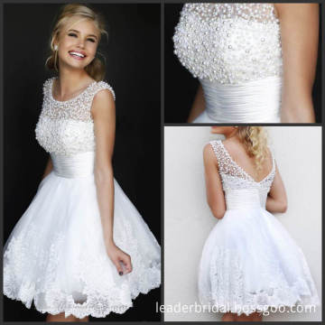 Beach Bridal Wedding Dresses Lace Short Party Prom Gown Sh4302